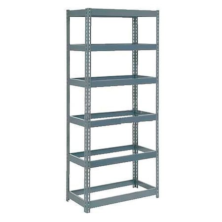 Global Industrial Extra Heavy Duty Shelving 36W x 24D x 96H With 6 Shelves, No Deck, Gray B2297169